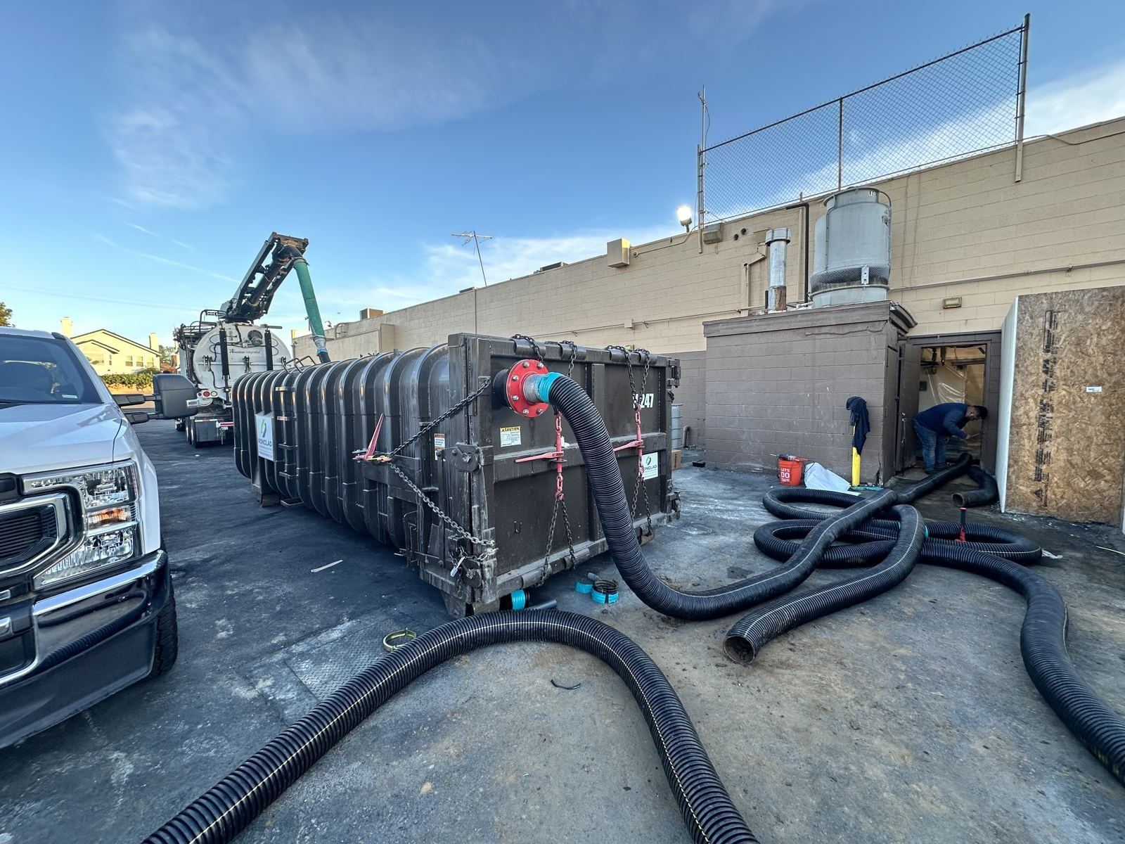 Vapor extraction and treatment equipment at Carson Plaza